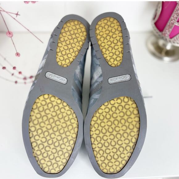 Coach NWB Kathleen Monogram Signature Logo Sneakers in Graphite Gray Size 8 M - Picture 10 of 16